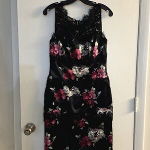 Elegant Black Floral Lace Dress